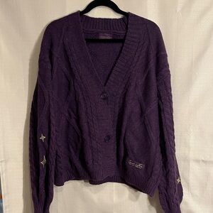 Taylor Swift Speak Now Deep Purple Cable Knit Cardigan